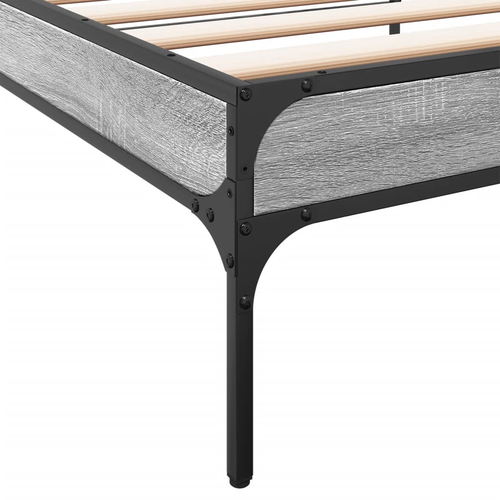 Bed Frame without Mattress Grey Sonoma 100x200 cm